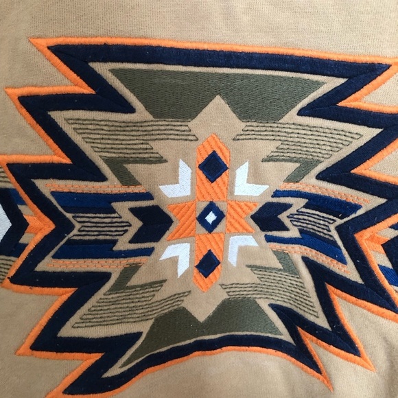 Men's Southwestern Aztec Sweatershirt with Geometric Design XS - Picture 3 of 9